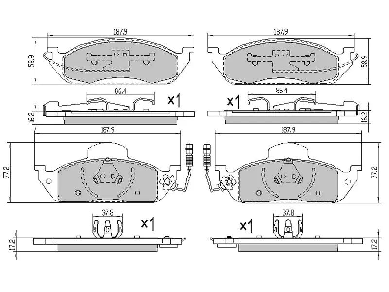 Колодки тормозные (Спереди) Mercedes-Benz M-Class 97-05 - Артикул STA1634201220 - Производитель Sat - Фото, Отзывы, Цены 