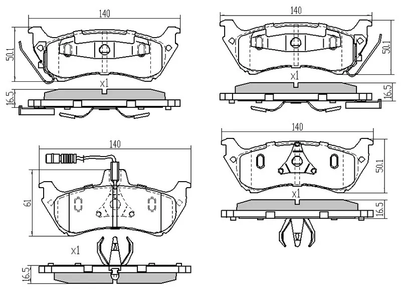 Колодки тормозные задние (тип2) -STA1634201420 Sat для MERCEDES ML-CLASS