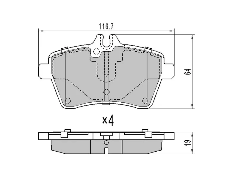 Колодки тормозные передние (для повышенной нагрузки) -BD5308 LYNXauto для MERCEDES A-CLASS, MERCEDES B-CLASS