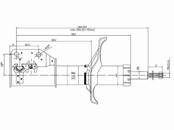 Стойка передняя Mazda 323 98-03 / Familia 98-08 - Артикул STB25D34700 - Производитель Sat - Фото, Отзывы, Цены 