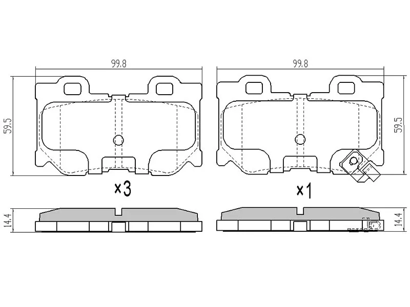 Колодки тормозные задние -STD4060JL00K Sat для INFINITI FX35/45