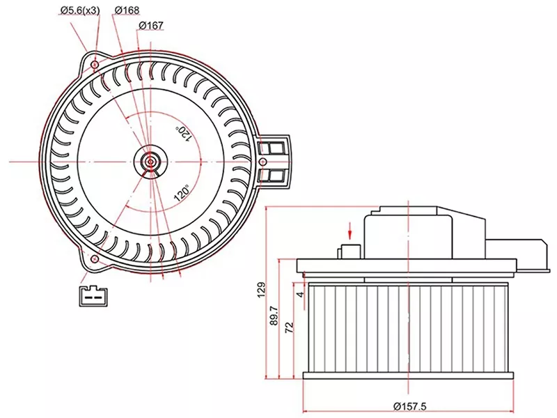 Мотор отопителя салона (Левый руль) Mazda 6 05-08 / CX-7 06-12 - Артикул STEG2161B10 - Производитель Sat - Фото, Отзывы, Цены 