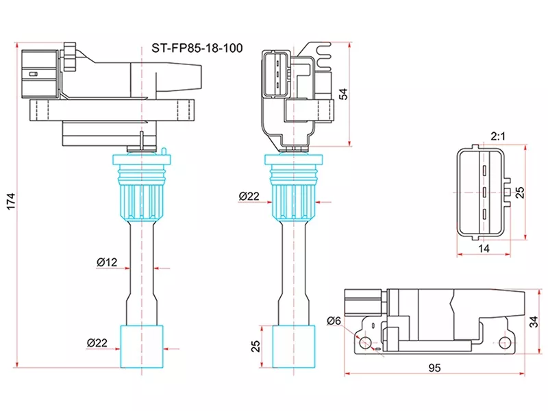 Катушка зажигания -STFP8518100 Sat для MAZDA 5 (PREMACY)