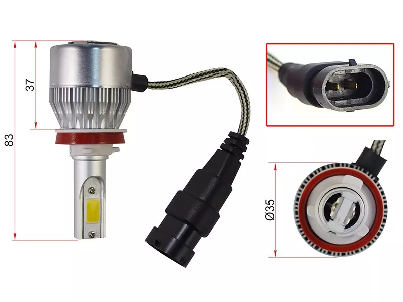 Лампа (H8/H11/ LED/ Комплект/ 38W 3800LM) - Артикул STH11LED - Производитель Sat - Фото, Отзывы, Цены 