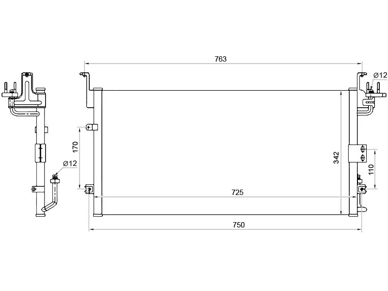 Радиатор кондиционера Hyundai Sonata 98-13 / Grandeur 98-05 / XG 98-05 - Артикул STHN23394A0 - Производитель Sat - Фото, Отзывы, Цены 