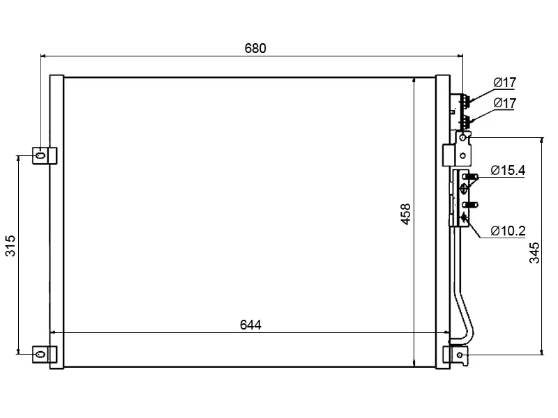 Радиатор кондиционера Jeep Commander 05-10 / Grand Cherokee 04-10 - Артикул STJP823940 - Производитель Sat - Фото, Отзывы, Цены 