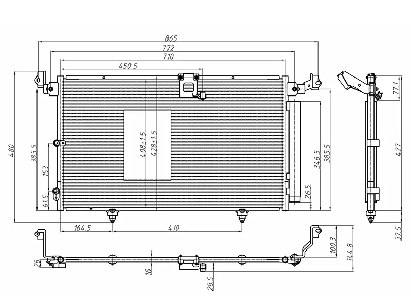 Радиатор кондиционера Lexus RX 97-03 / Toyota Harrier (XU10) 97-03 - Артикул STLX453940 - Производитель Sat - Фото, Отзывы, Цены 