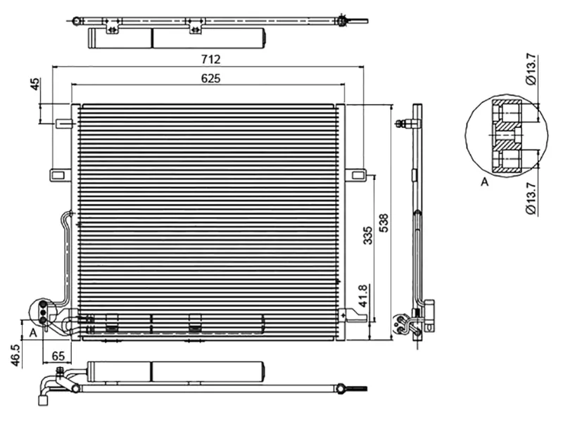 Радиатор кондиционера Mercedes-Benz M-Class 05-11 / GL-Class 06-12 / R-Class 05-13 - Артикул STMB163940 - Производитель Sat - Фото, Отзывы, Цены 