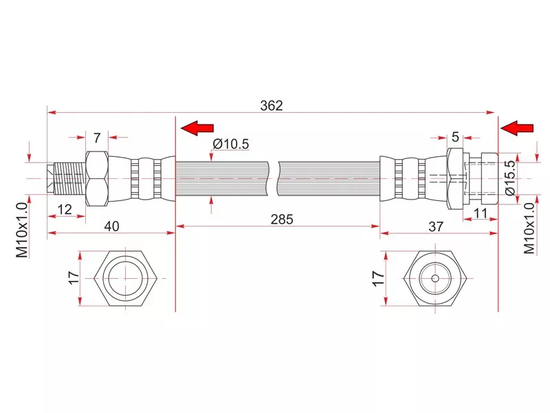 Шланг тормозной передний (Таиланд) MMC CANTER 93- LH (диск) - Артикул STMB295681 - Производитель Sat - Фото, Отзывы, Цены 