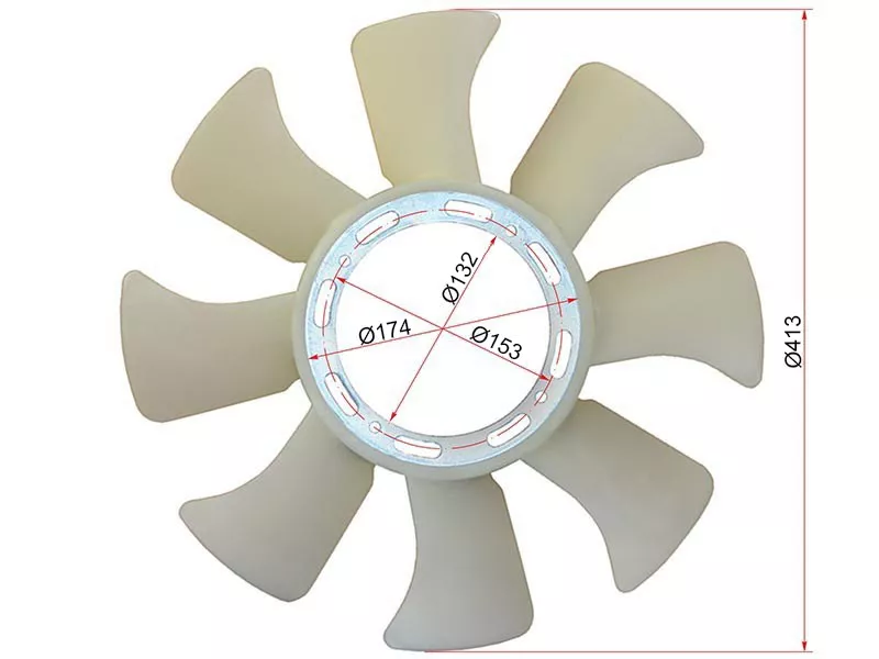 Крыльчатка вентилятора MITSUBISHI CANTER 88-94 4DR7 - Артикул STMD050471 - Производитель Sat - Фото, Отзывы, Цены 