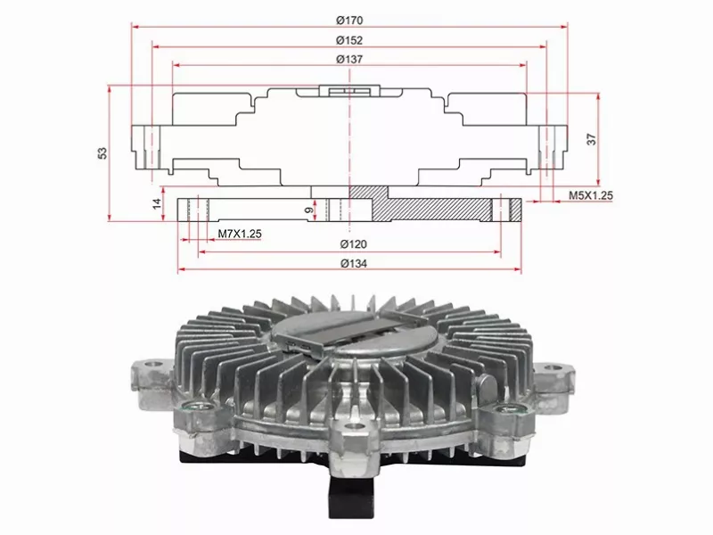 Вискомуфта Mitsubishi Delica 94-07 / L200 96-06 - Артикул STMD174185 - Производитель Sat - Фото, Отзывы, Цены 