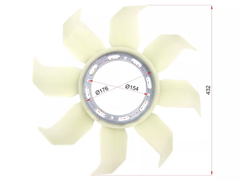 Крыльчатка вентилятора MMC PAJERO V43/23, MONTERO 6G72 - Артикул STMD334659 - Производитель Sat - Фото, Отзывы, Цены 