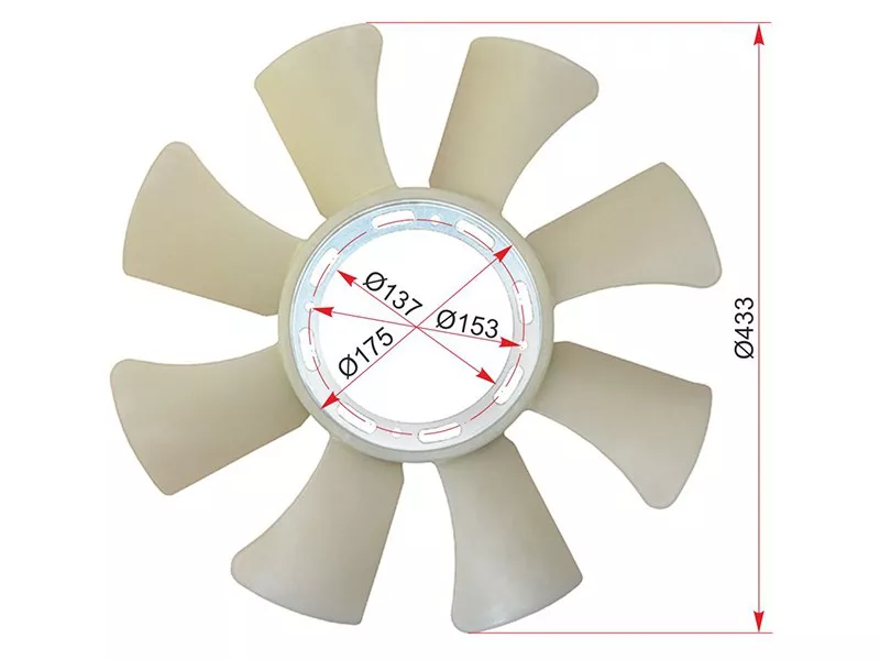 Крыльчатка вентилятора MITSUBISHI CANTER 94-06 4M40 - Артикул STME013493 - Производитель Sat - Фото, Отзывы, Цены 