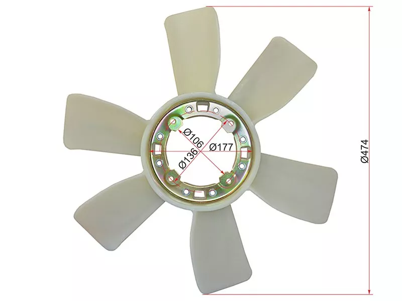 Крыльчатка вентилятора MITSUBISHI FUSO 86-96 6D14Т\ 6D15Т\6D16Т - Артикул STME035139 - Производитель Sat - Фото, Отзывы, Цены 