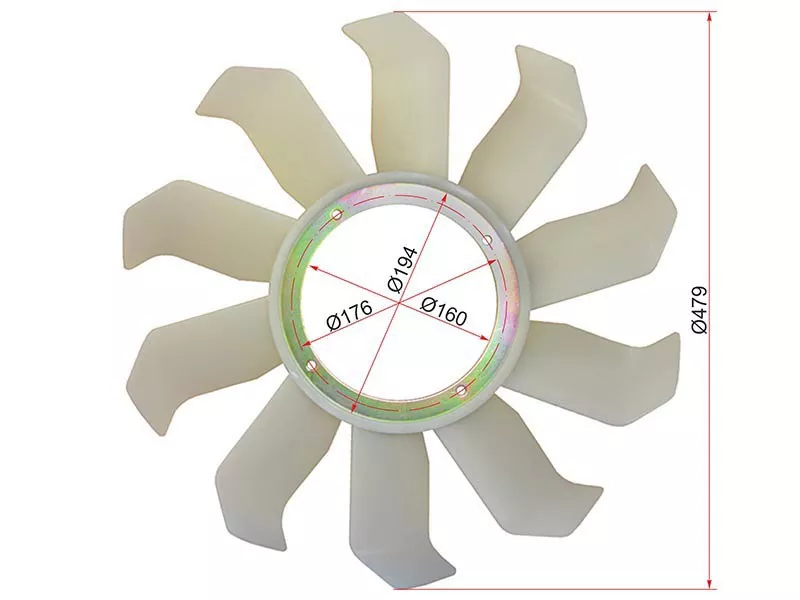 Крыльчатка вентилятора MITSUBISHI CANTER 96-11 4M40, 4M42, 4M50 - Артикул STME299225 - Производитель Sat - Фото, Отзывы, Цены 