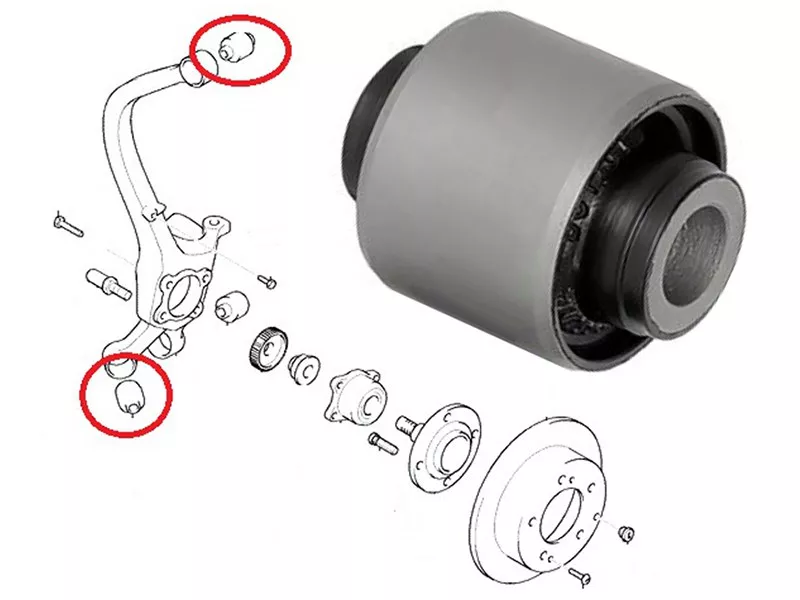 Сайлентблок цапфы Nissan Juke 10-20 / Mitsubishi Diamante 95-05 - Артикул STMR223673 - Производитель Sat - Фото, Отзывы, Цены 