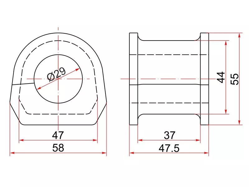 Втулка переднего стабилизатора D=29 -STMR374519 Sat для MITSUBISHI PAJERO