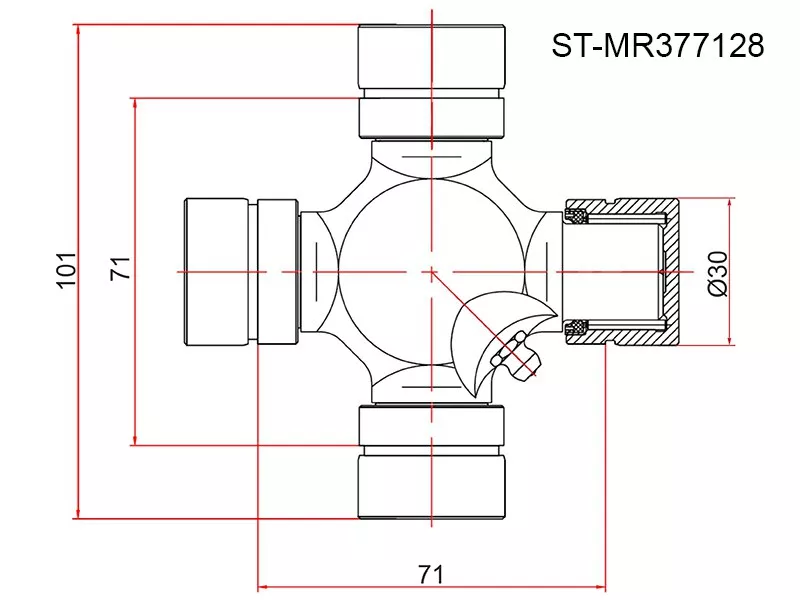 Крестовина MITSUBISHI L200 05-/PAJERO/MONTERO SPORT 96 - Артикул STMR377128 - Производитель Sat - Фото, Отзывы, Цены 