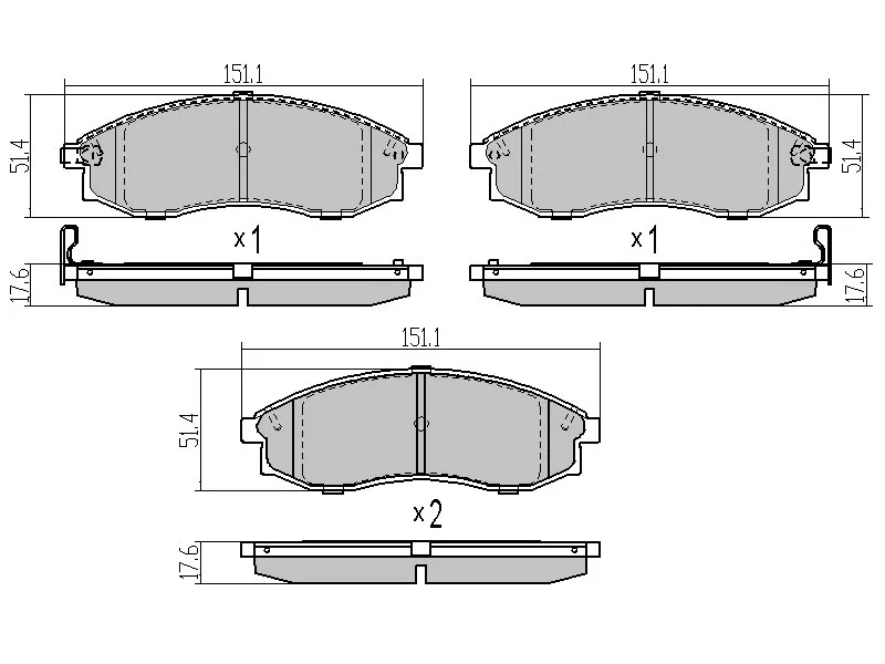 Колодки тормозные (Спереди) Mitsubishi L200 96-16 / Triton 06-11 - Артикул STMR527550 - Производитель Sat - Фото, Отзывы, Цены 