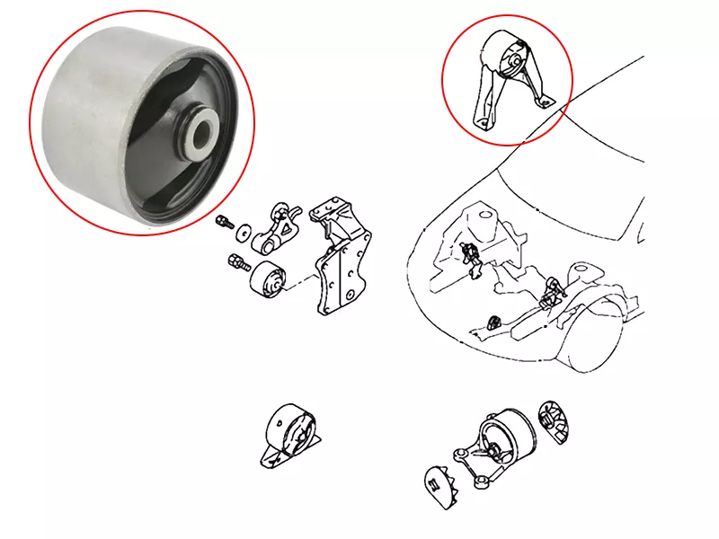 Сайлентблок опоры двигателя Mitsubishi Lancer 02-10 / Outlander 02-09 - Артикул STMR554791B - Производитель Sat - Фото, Отзывы, Цены 