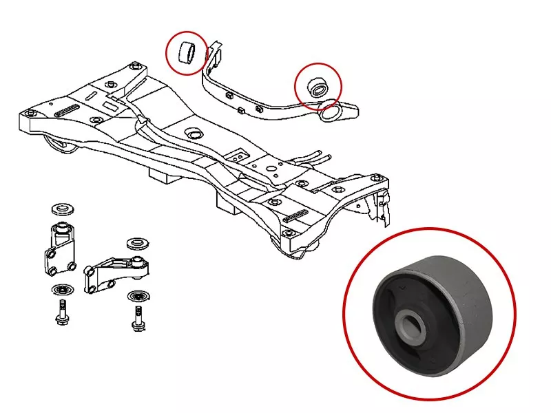 Сайлентблок Mitsubishi Lancer 91-01 / Outlander 02-09 / Airtrek 01-05 / Lancer Cedia 00-03 - Артикул STMR594994 - Производитель Sat - Фото, Отзывы, Цены 