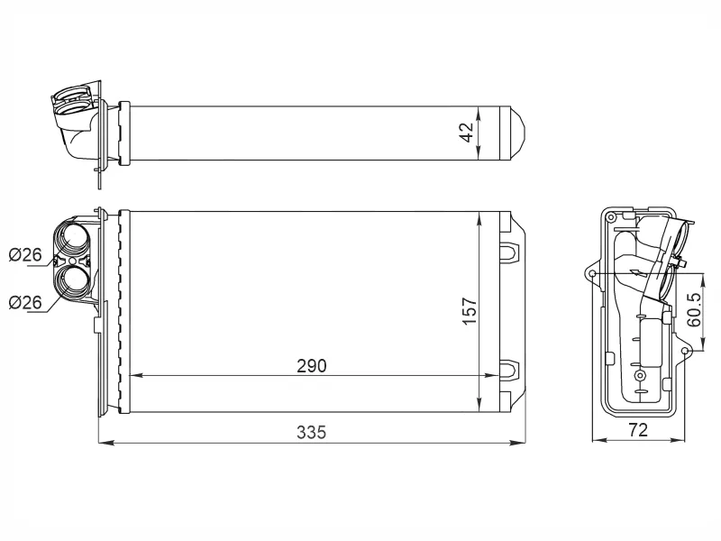 Радиатор отопителя салона Peugeot 607 99-08 - Артикул STPG023950 - Производитель Sat - Фото, Отзывы, Цены 