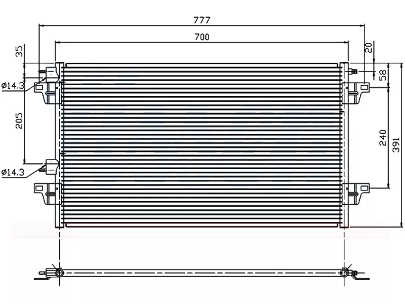 Радиатор кондиционера Renault Clio 01-06 / Laguna 00-08 / Vel Satis 01-09 - Артикул STRN023940 - Производитель Sat - Фото, Отзывы, Цены 