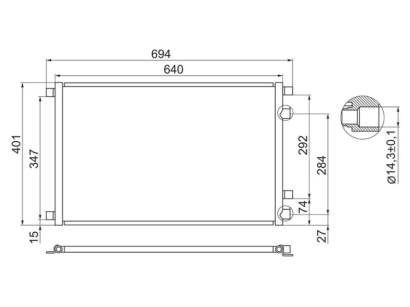 Радиатор кондиционера Renault Grand Scenic 04-09 / Megane 02-09 / Scenic 03-09 - Артикул STRNW23940 - Производитель Sat - Фото, Отзывы, Цены 