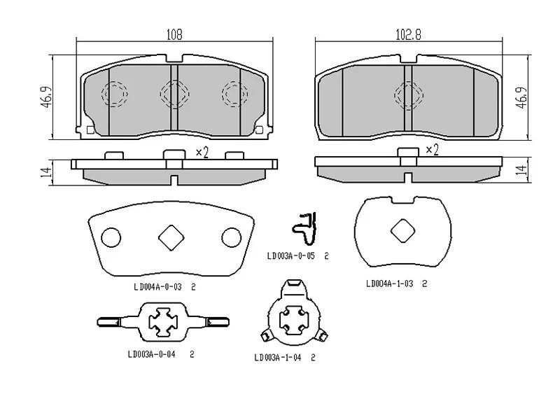 Колодки тормозные (Спереди) Daihatsu Charade 83-95 / Lifan Smily 10-17 - Артикул STSF35001 - Производитель Sat - Фото, Отзывы, Цены 