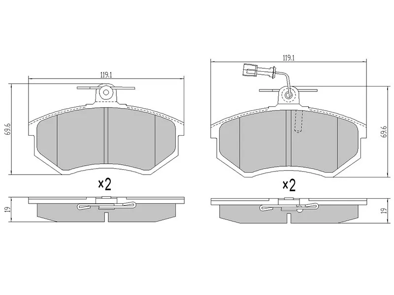Колодки тормозные передние -STT113501080 Sat для CHERY TIGGO