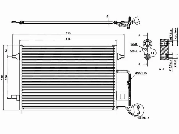 Радиатор кондиционера Volkswagen Passat 00-05 / Skoda Superb 02-08 - Артикул STVWA73940 - Производитель Sat - Фото, Отзывы, Цены 