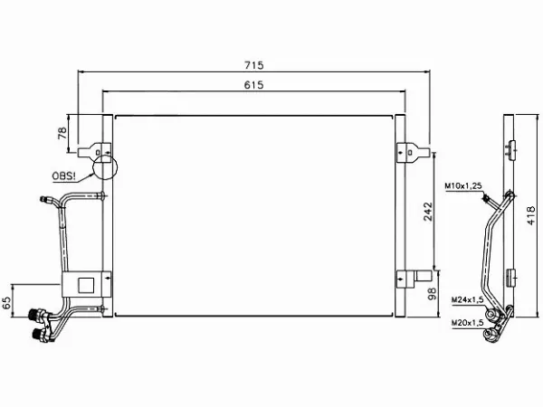 Радиатор кондиционера Audi A4 94-01 / Volkswagen Passat 96-00 - Артикул STVWA7394A0 - Производитель Sat - Фото, Отзывы, Цены 
