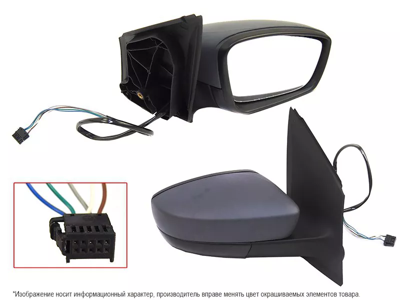 Зеркало Volkswagen Polo 09-20 (Справа/ Обогрев/ Регулировка/ 5 контактов) - Артикул STVWP5940A1 - Производитель Sat - Фото, Отзывы, Цены 