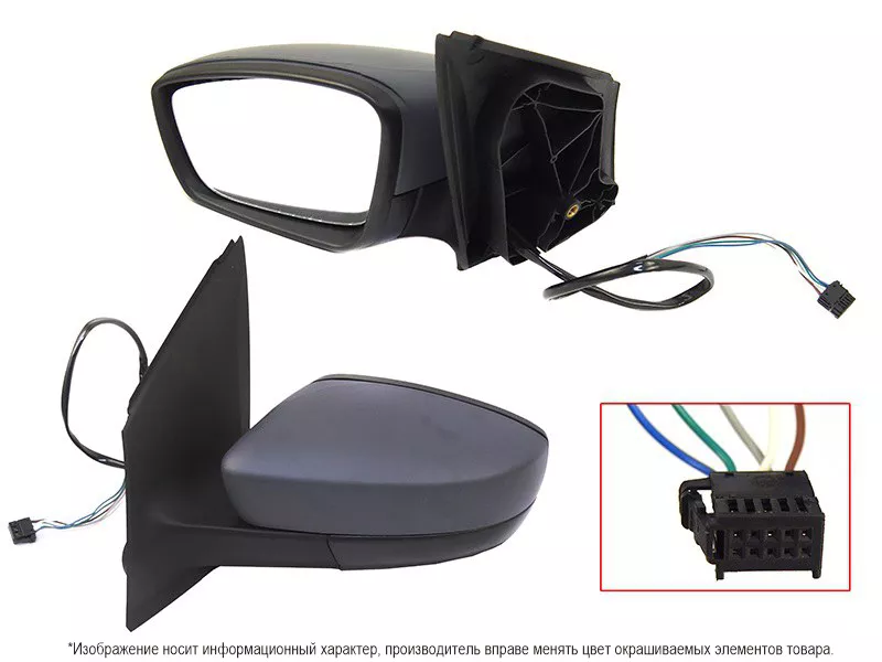 Зеркало Volkswagen Polo 09-20 (Слева/ Обогрев/ Регулировка/ 5 контактов) - Артикул STVWP5940A2 - Производитель Sat - Фото, Отзывы, Цены 