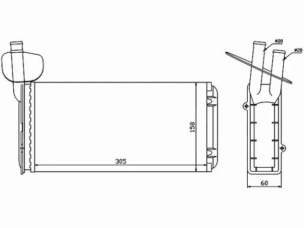 Радиатор отопителя салона Volkswagen Transporter 90-03 / Caravelle 90-03 - Артикул STVWT43950 - Производитель Sat - Фото, Отзывы, Цены 