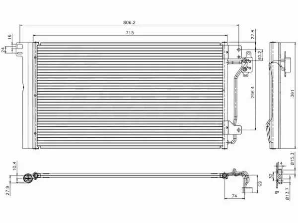 Радиатор кондиционера Volkswagen Transporter 03-15 / Multivan 03-15 - Артикул STVWT53940 - Производитель Sat - Фото, Отзывы, Цены 