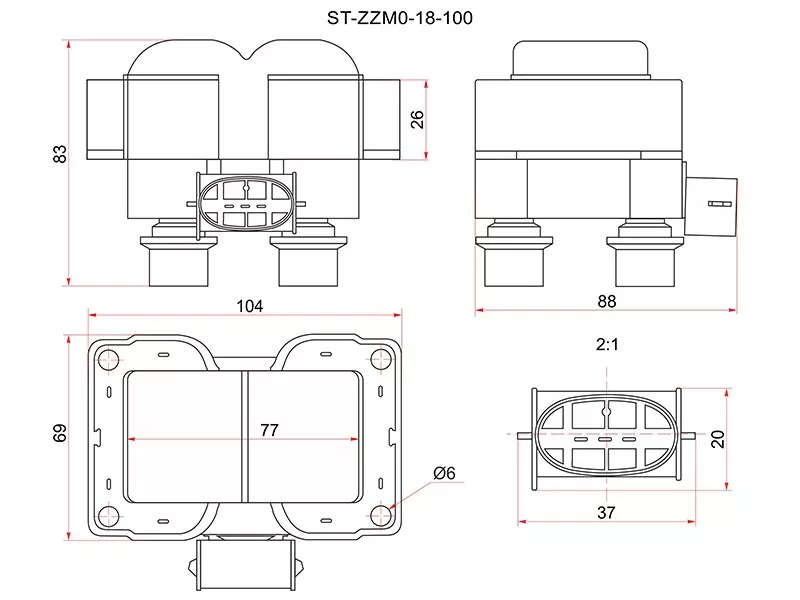 Катушка зажигания MAZDA 323 BJ/MPV LW 99-02 - Артикул STZZM018100 - Производитель Sat - Фото, Отзывы, Цены 