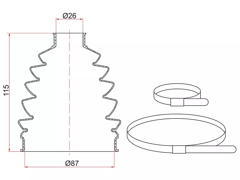 Пыльник шруса наружный перед VW POLO (2 хомута. термопластик) - Артикул TC006 - Производитель Sat - Фото, Отзывы, Цены 