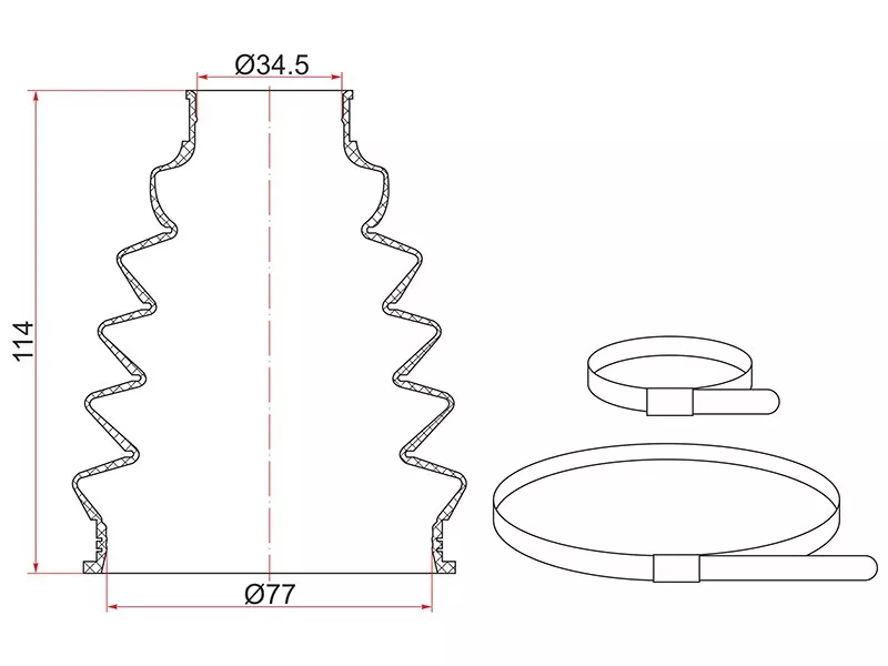 Пыльник шрус наружный PEUGEOT 206 02-08 (2 хомута. термопластик) - Артикул TC049 - Производитель Sat - Фото, Отзывы, Цены 