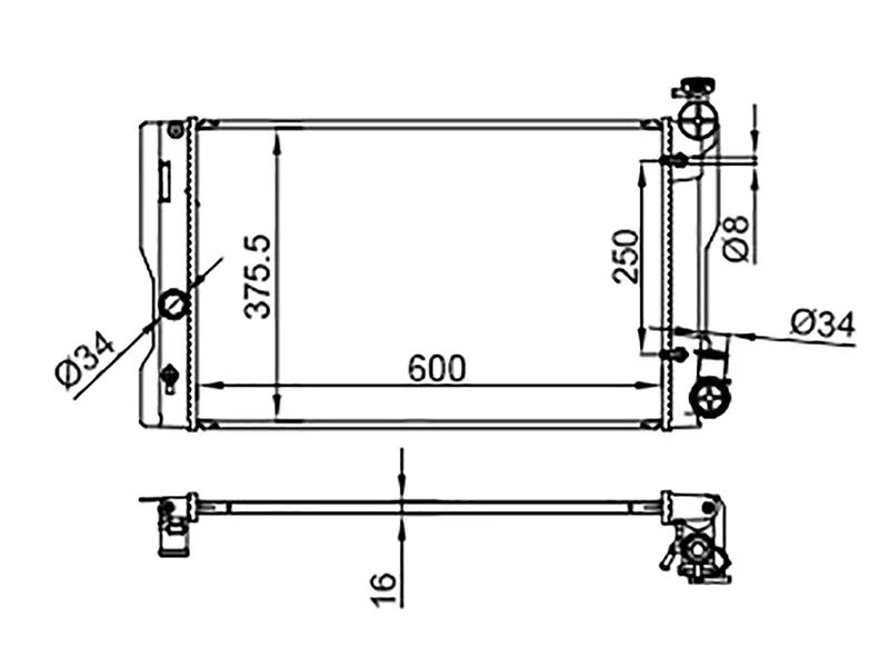 Радиатор Toyota Corolla (E150) 06-13 / Wish 09-17 - Артикул TY00011402 - Производитель Sat - Фото, Отзывы, Цены 