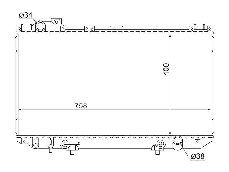 Радиатор Toyota Crown 91-95 / Aristo 91-97 - Артикул TY0006147 - Производитель Sat - Фото, Отзывы, Цены 