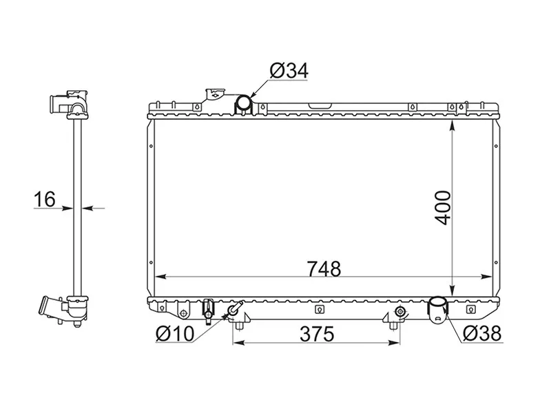 Радиатор Toyota Aristo 91-97 - Артикул TY0006147TB - Производитель Sat - Фото, Отзывы, Цены 