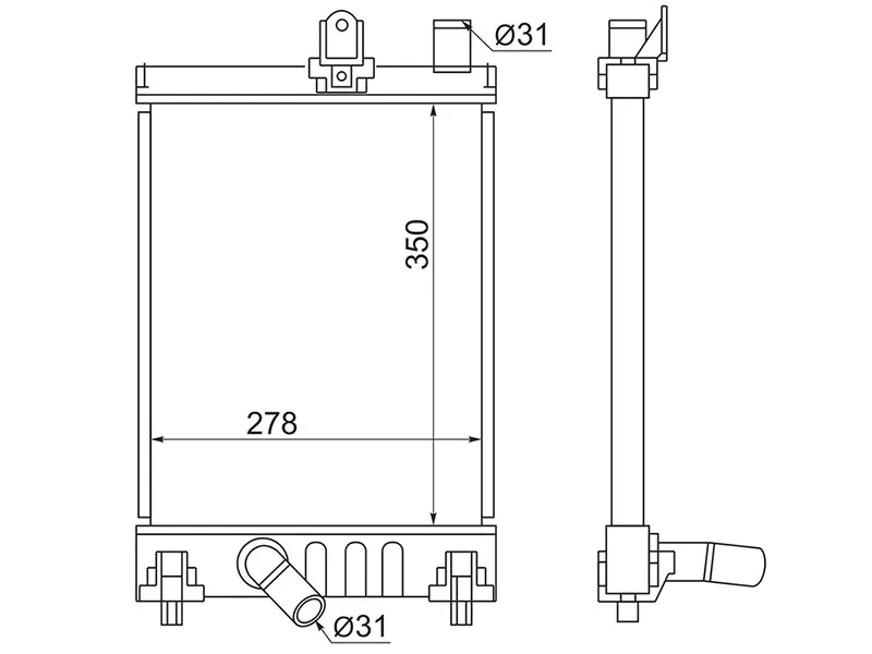 Радиатор Toyota Hiace 04-13 / Regius Ace 04-13 - Артикул TY0010KDH200S - Производитель Sat - Фото, Отзывы, Цены 