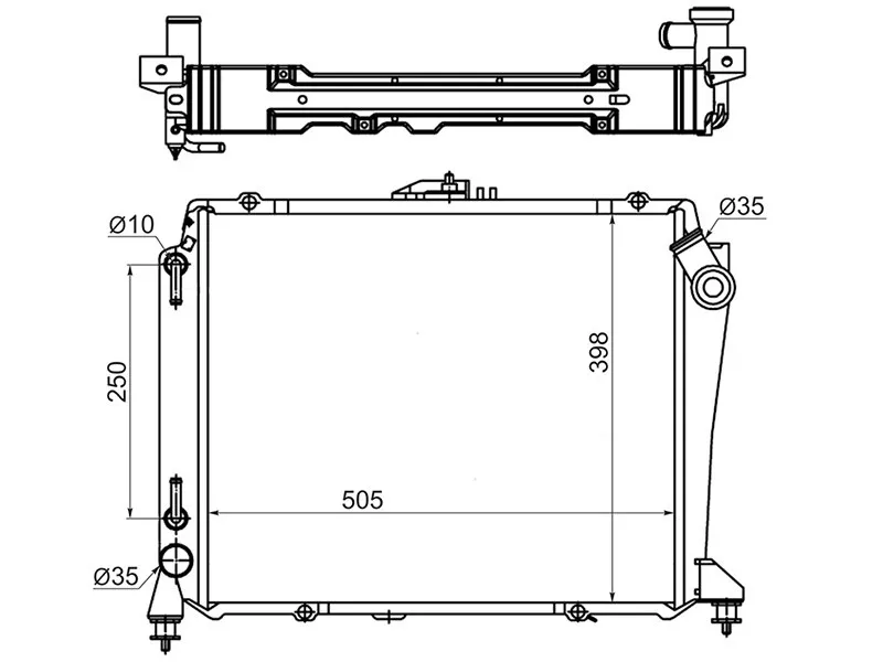 Радиатор Toyota Hiace 89-04 - Артикул TY0010LH107 - Производитель Sat - Фото, Отзывы, Цены 