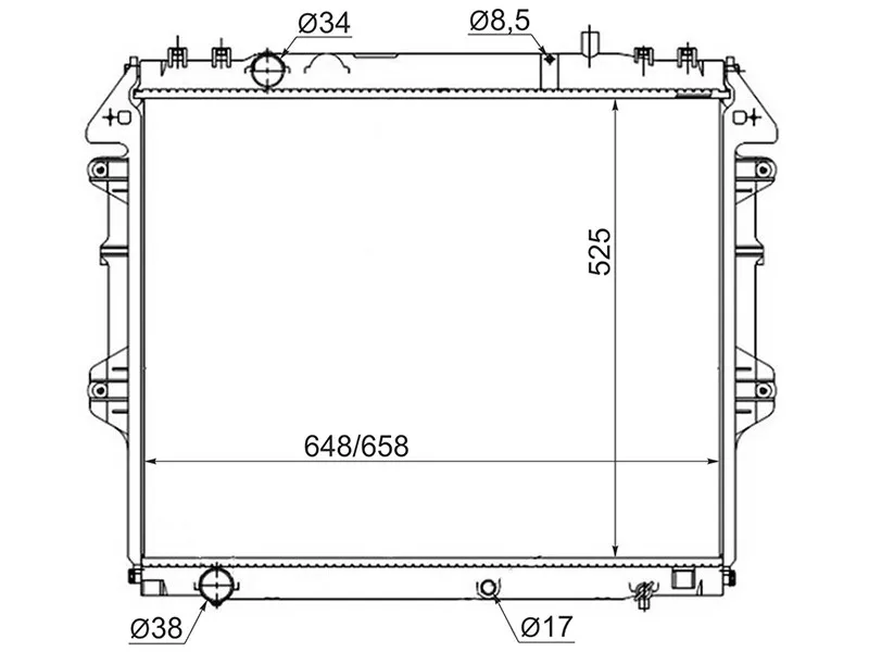 Радиатор Toyota Fortuner 04-15 - Артикул TY00145LE - Производитель Sat - Фото, Отзывы, Цены 