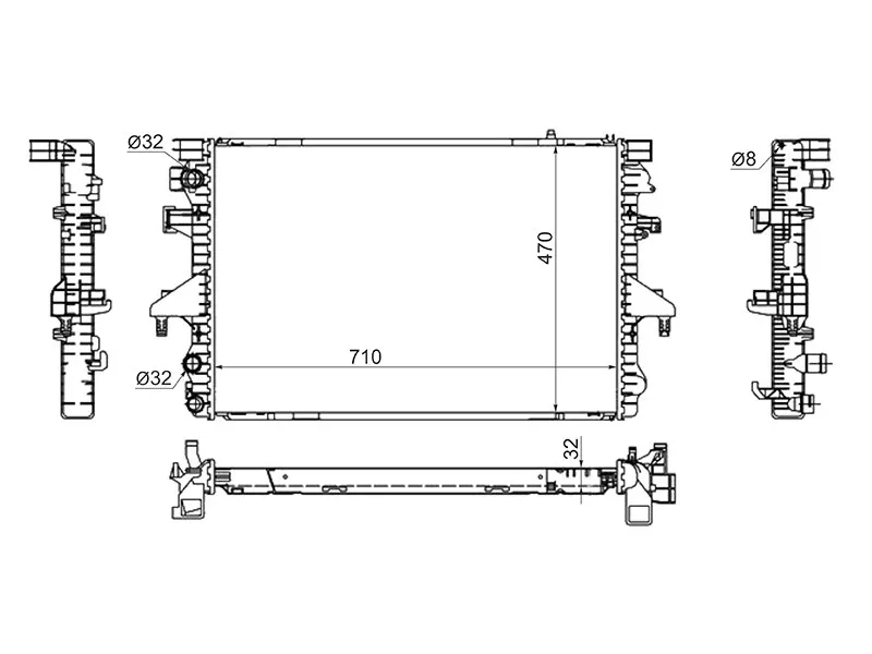 Радиатор Volkswagen Transporter 03-15 - Артикул VW0009 - Производитель Sat - Фото, Отзывы, Цены 