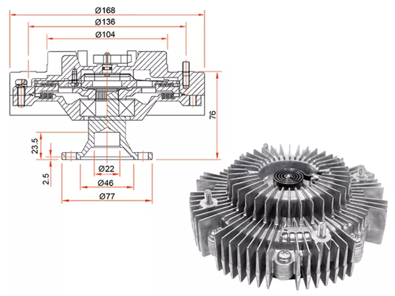 Вискомуфта Toyota Hiace 04-07 / Hilux Pick Up 97-15 - Артикул 162100E020 - Производитель Toyota - Фото, Отзывы, Цены 