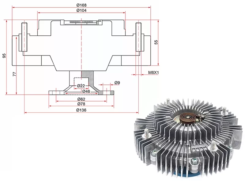 Вискомуфта Toyota Hiace 04-07 / Hilux Pick Up 97-15 - Артикул 1621030031 - Производитель Toyota - Фото, Отзывы, Цены 