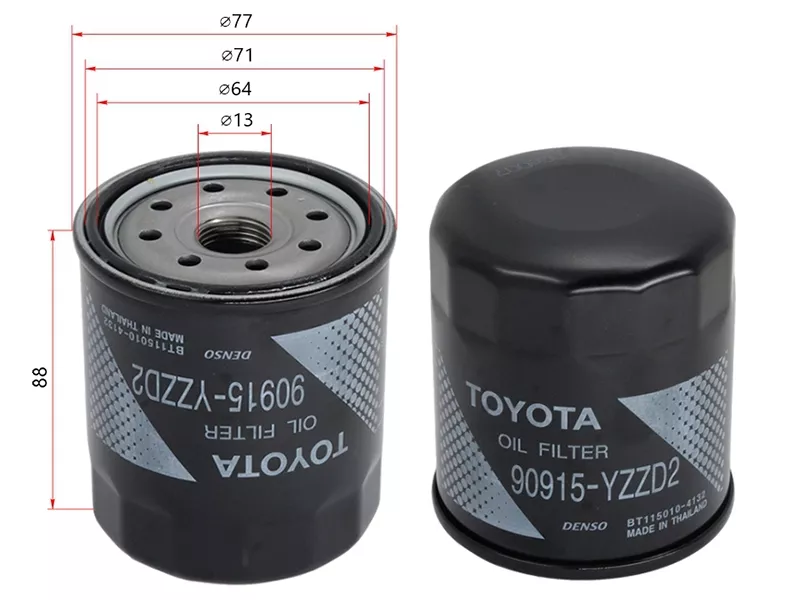 Фильтр масляный TOYOTA MZ,1-2GD,1-2KD - Артикул 90915YZZD2 - Производитель Toyota - Фото, Отзывы, Цены 