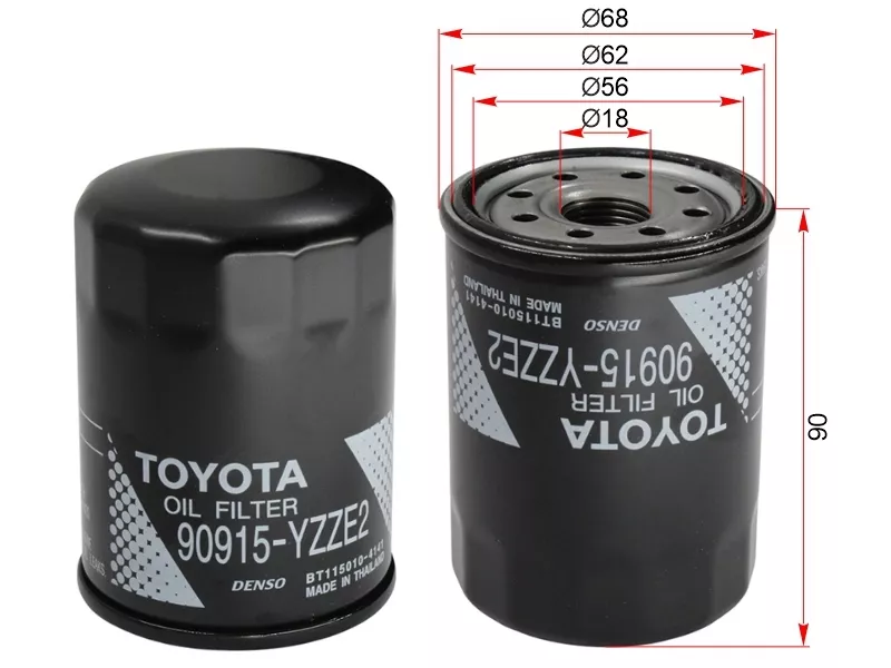 Фильтр масляный TOYOTA #AZF#,#GE,#GTE 90 - Артикул 90915YZZE2 - Производитель Toyota - Фото, Отзывы, Цены 